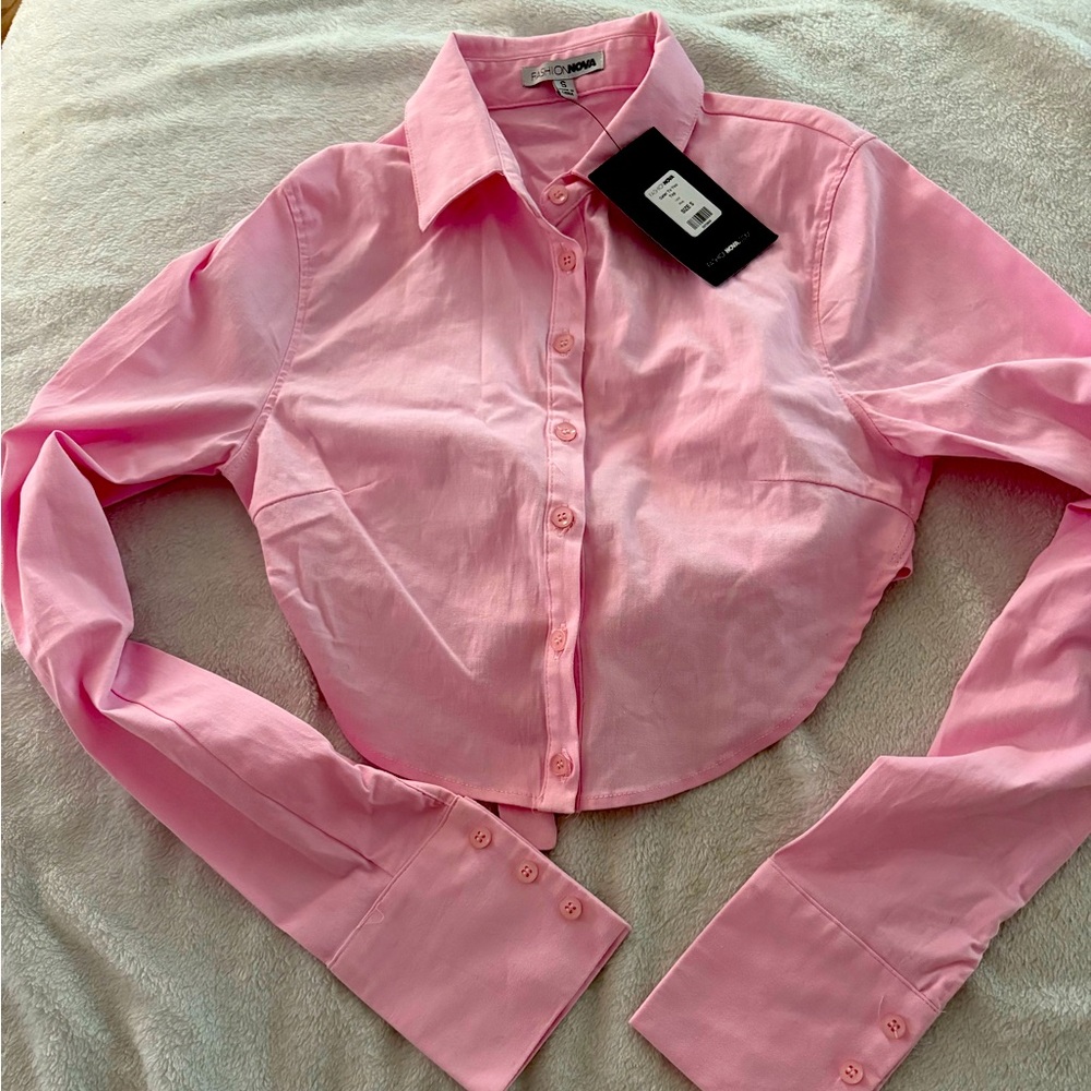 Fashion Nova Light Pink Casual Top